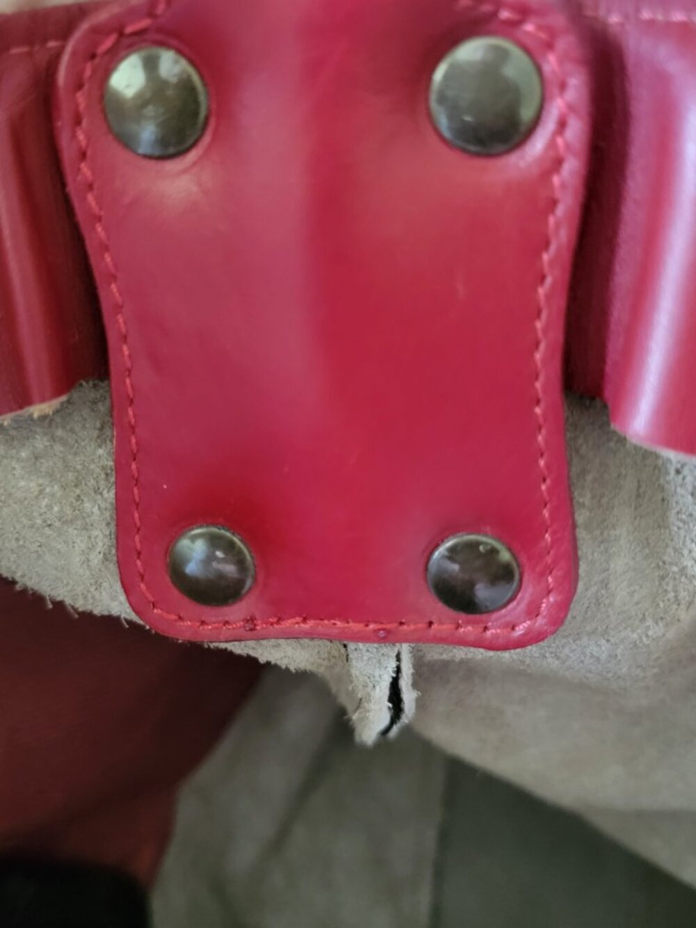 Maurizio Taiuti Italy Cowhide Hair On Hide Leather Shoulder Bag Red Animal Print - Picture 8 of 14